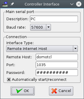 HomeVisionXL controller interface configuration